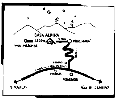 Mapa como chegar no Hotel Casa Alpina Mau